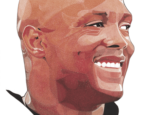 NFL great Brian Mitchell (headshot) portrait painting